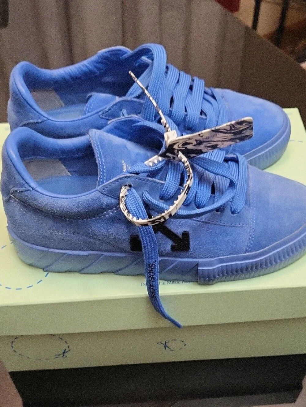Off-White Blue Suede Sneakers